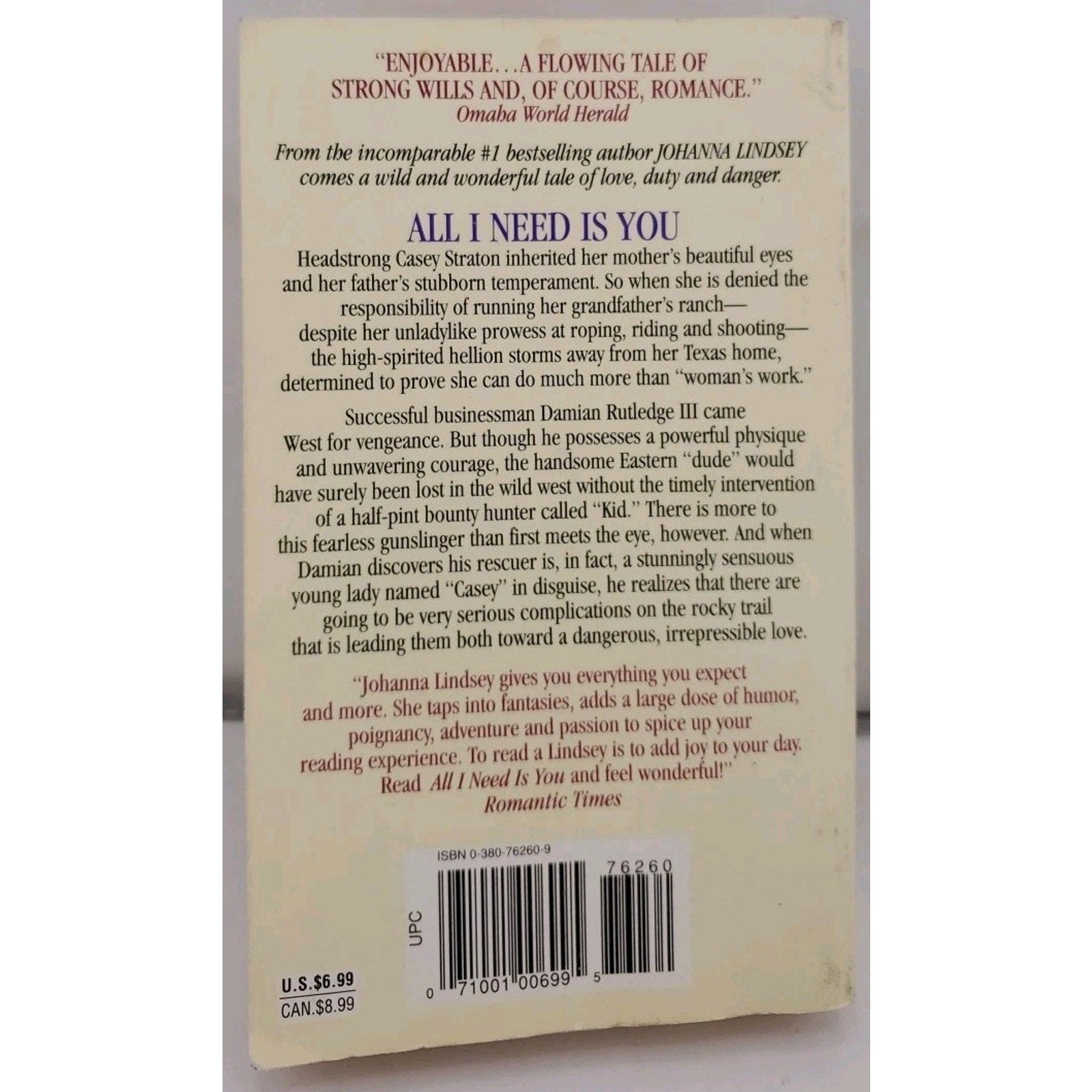 All I Need Is You by Johanna Lindsey (1998, Mass Market)