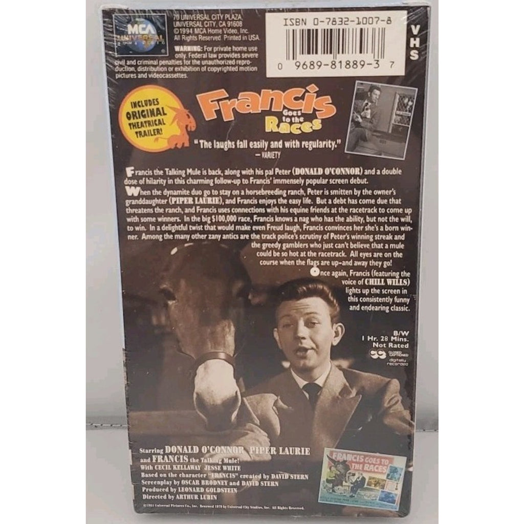 Francis Goes to the Races (VHS, 1994) *Brand New*