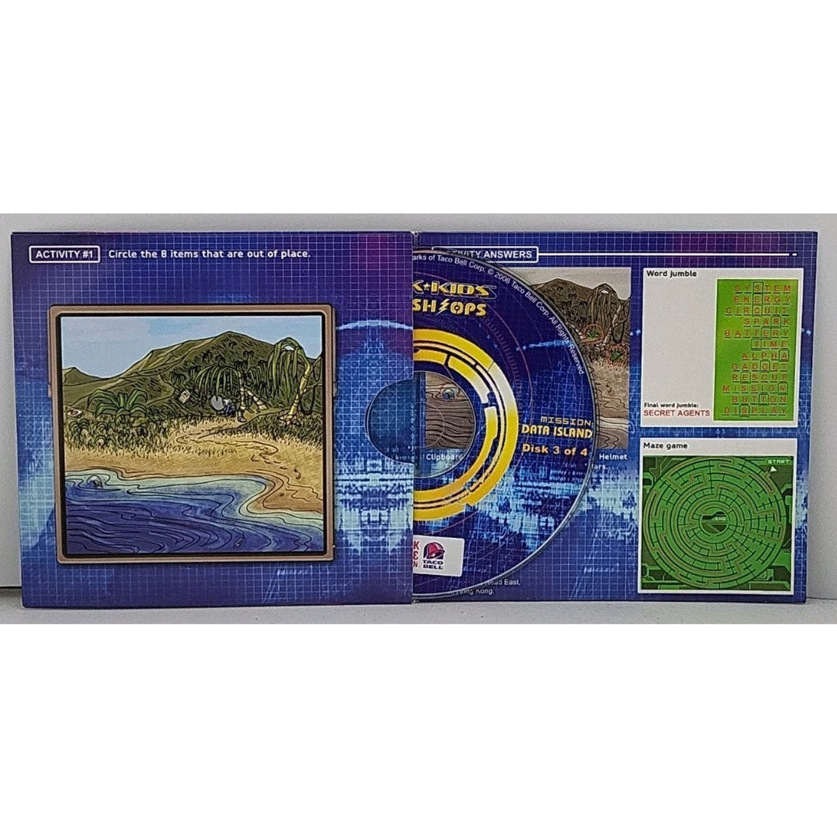 Taco Bell Tek-Kids Flash Ops: Mission Data Island PC CD-ROM Disc 3/4 2006