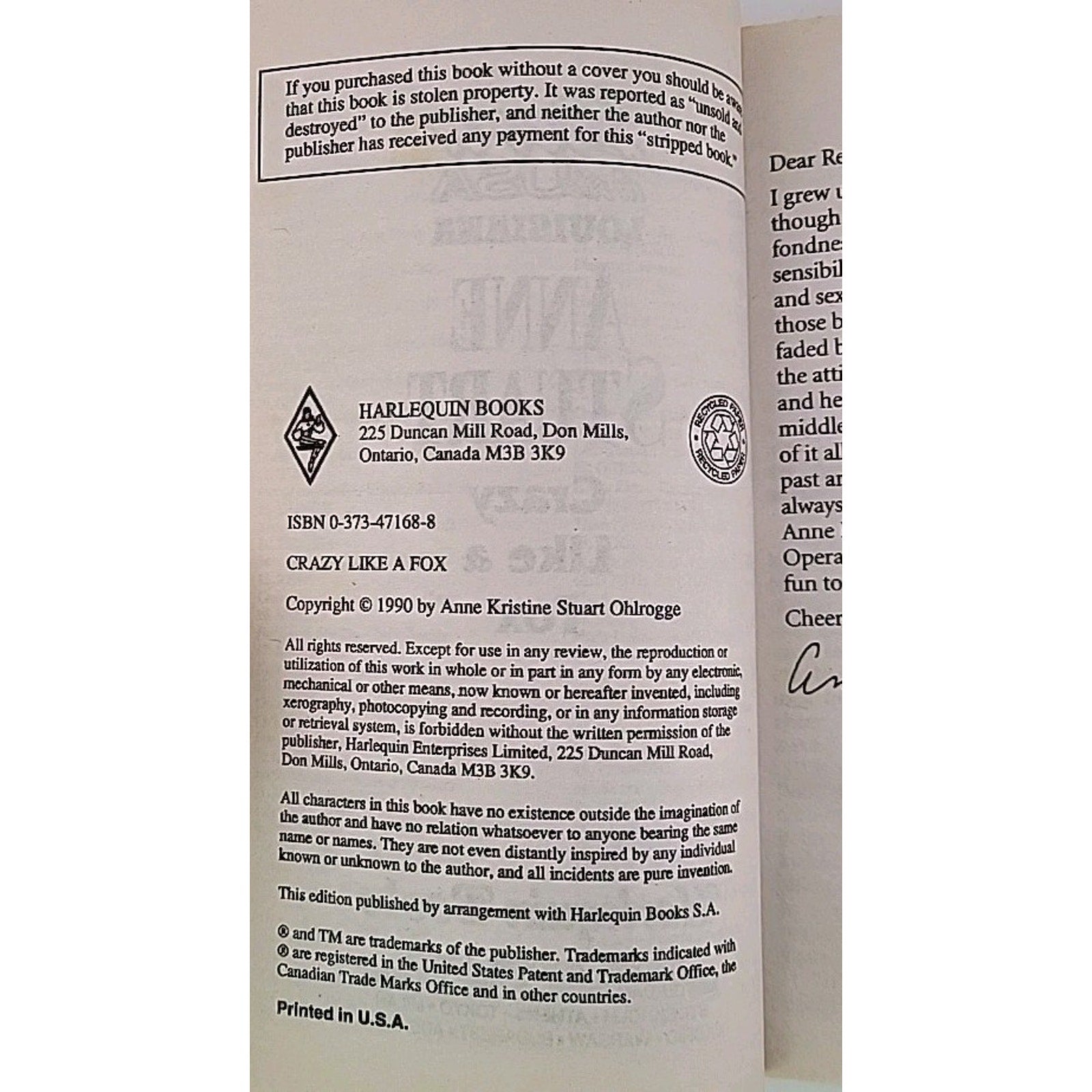 Crazy Like a Fox by Anne Stuart (1997, Mass Market)