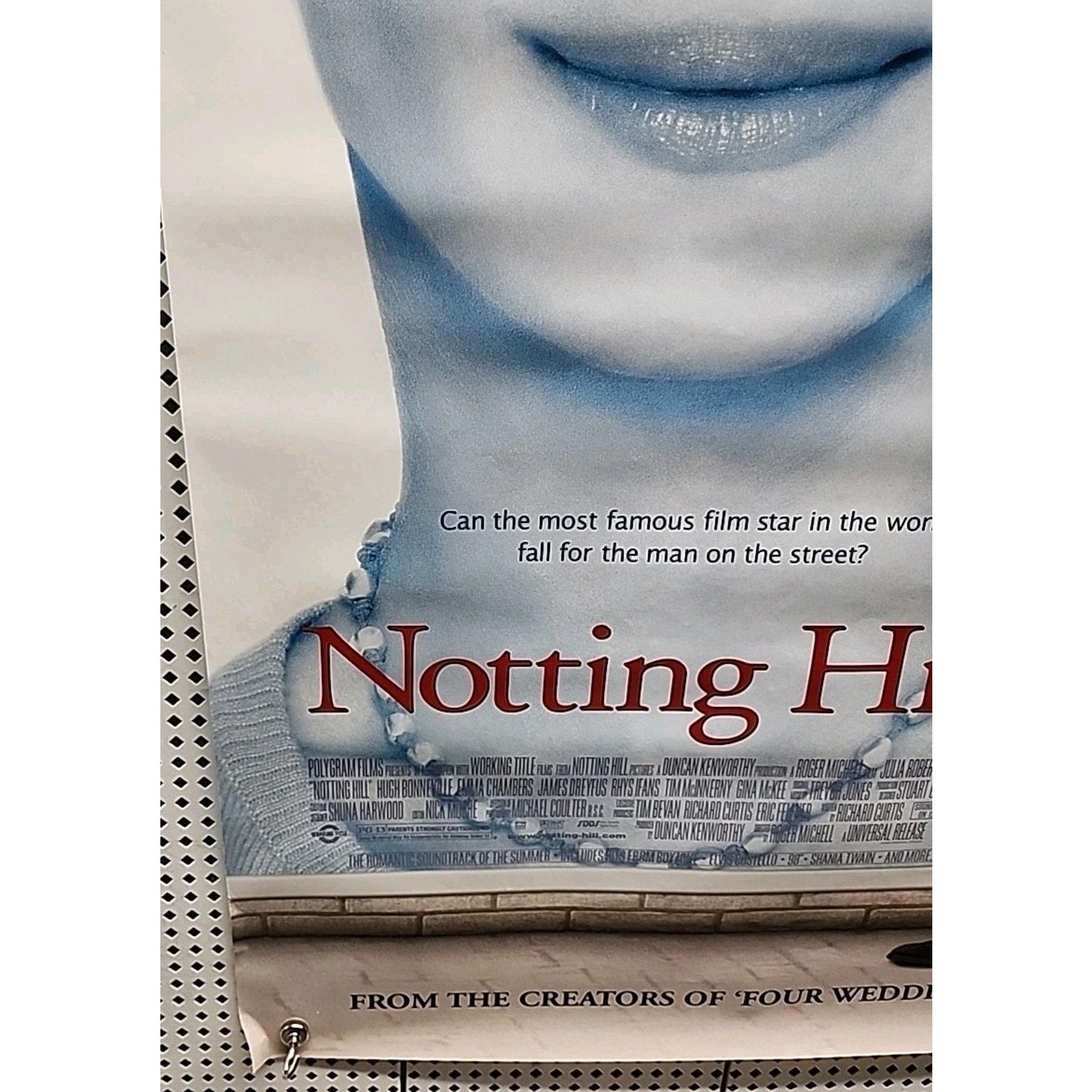 1999 Notting Hill Original US Movie Film Poster, 27x40 D/S, Roberts, Grant