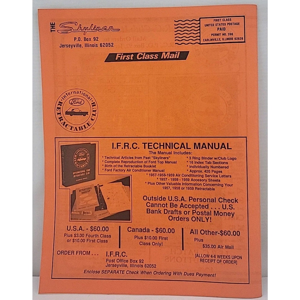 The Skyliner - International Retractable Club - February 1989 Number 103