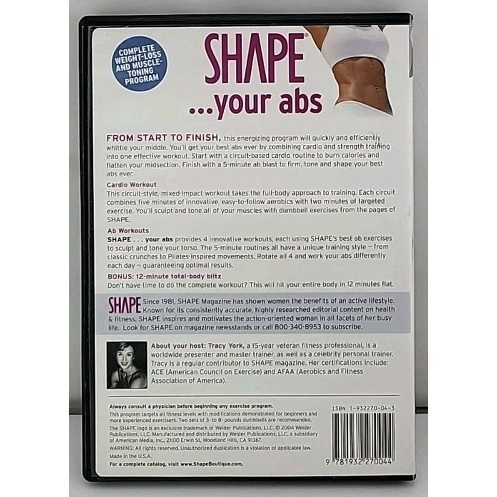 Shape Your Abs (2004, Dvd)