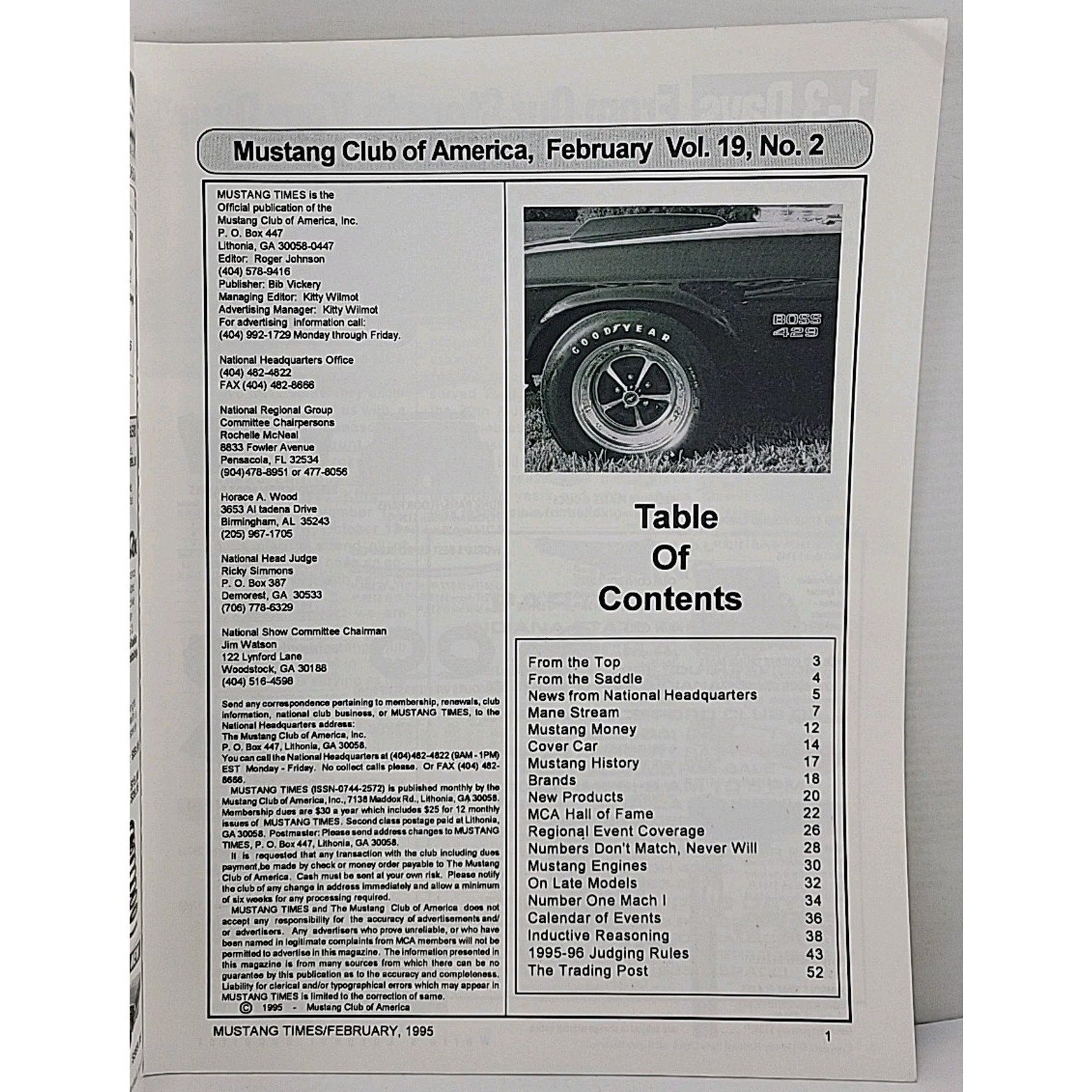 Mustang Times Magazine - February 1995 - Vol. 19 No. 2