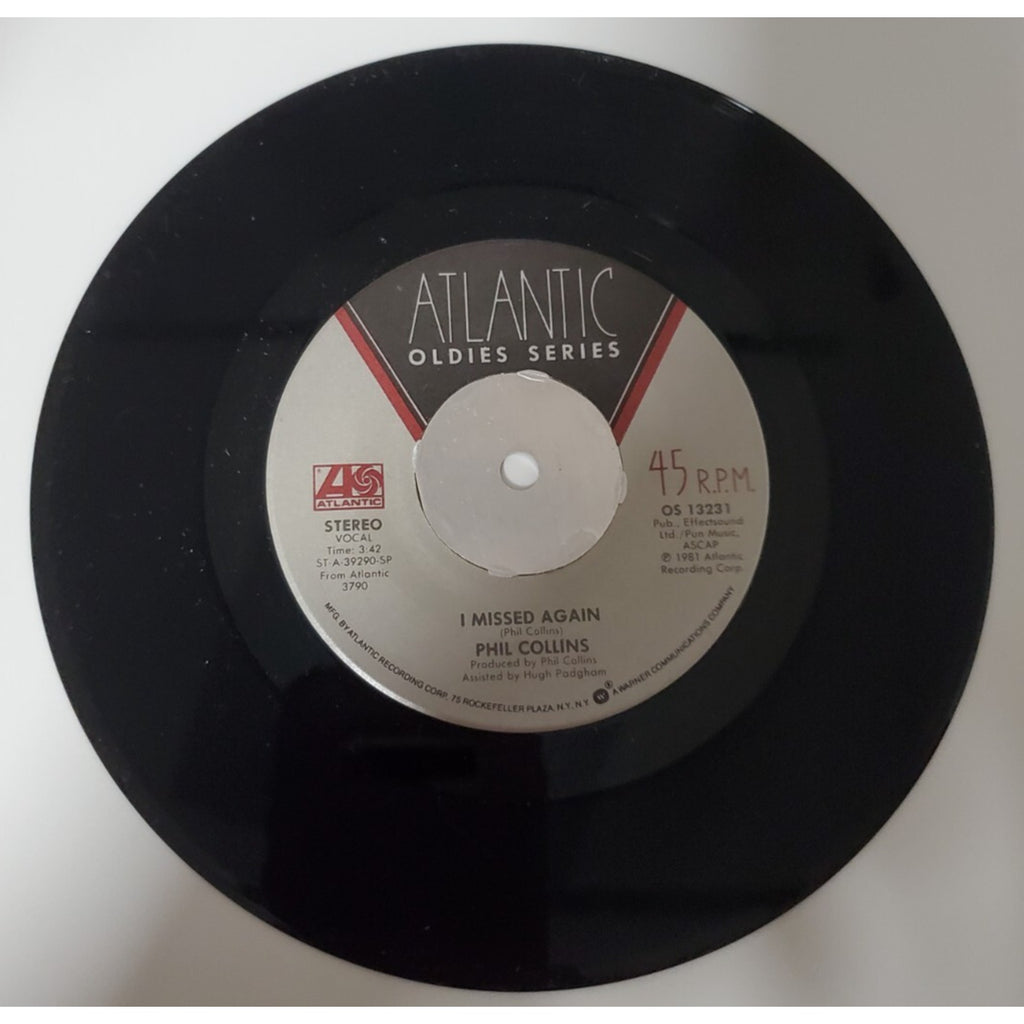 Phil Collins - I Missed Again - 45RPM Record - Singles