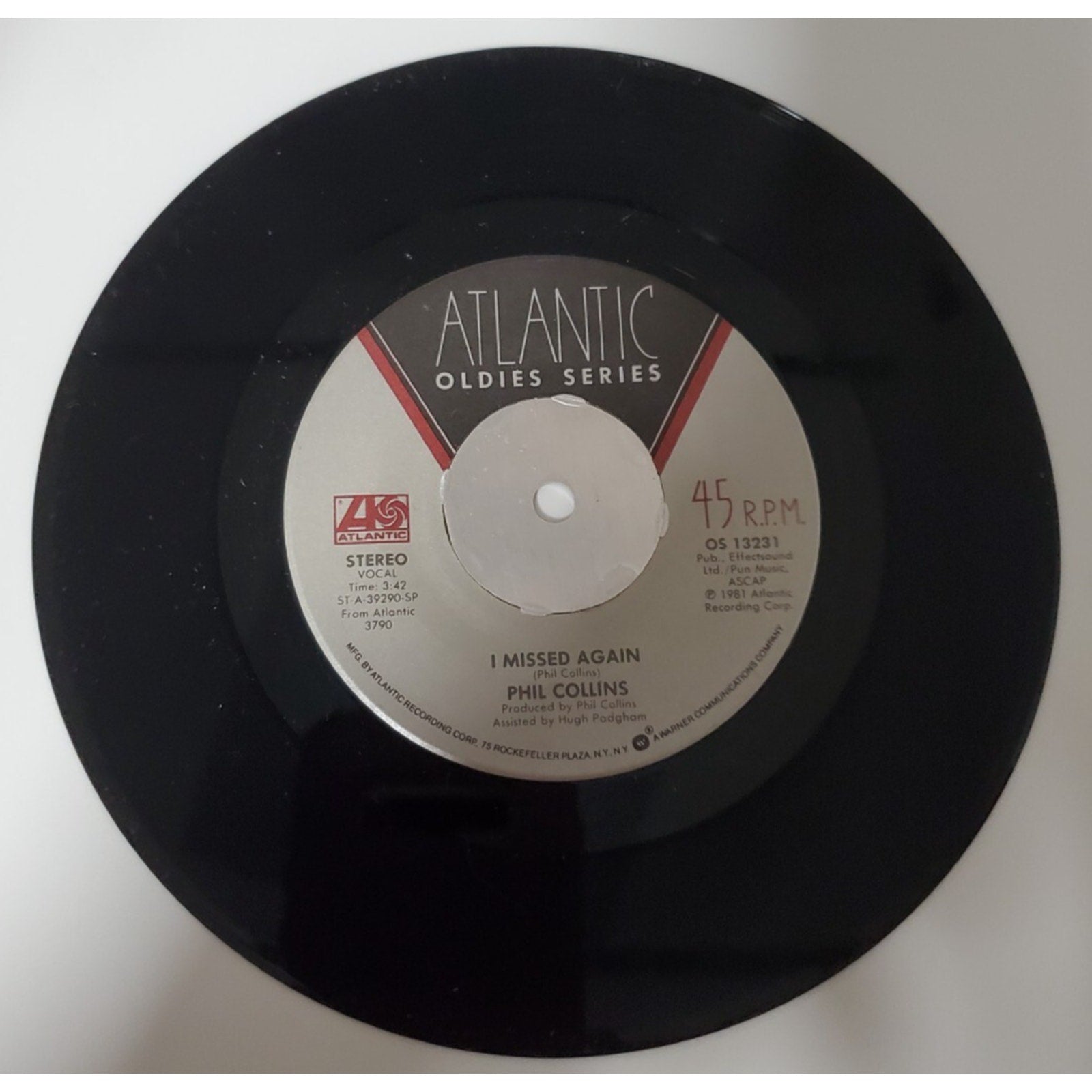 Phil Collins - I Missed Again - 45RPM Record - Singles