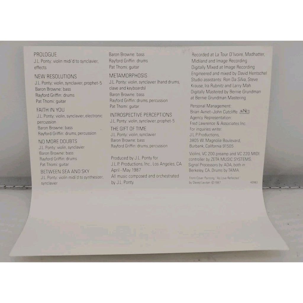 The Gift of Time by Jean-Luc Ponty (Cassette, Oct-1987, Columbia (USA))