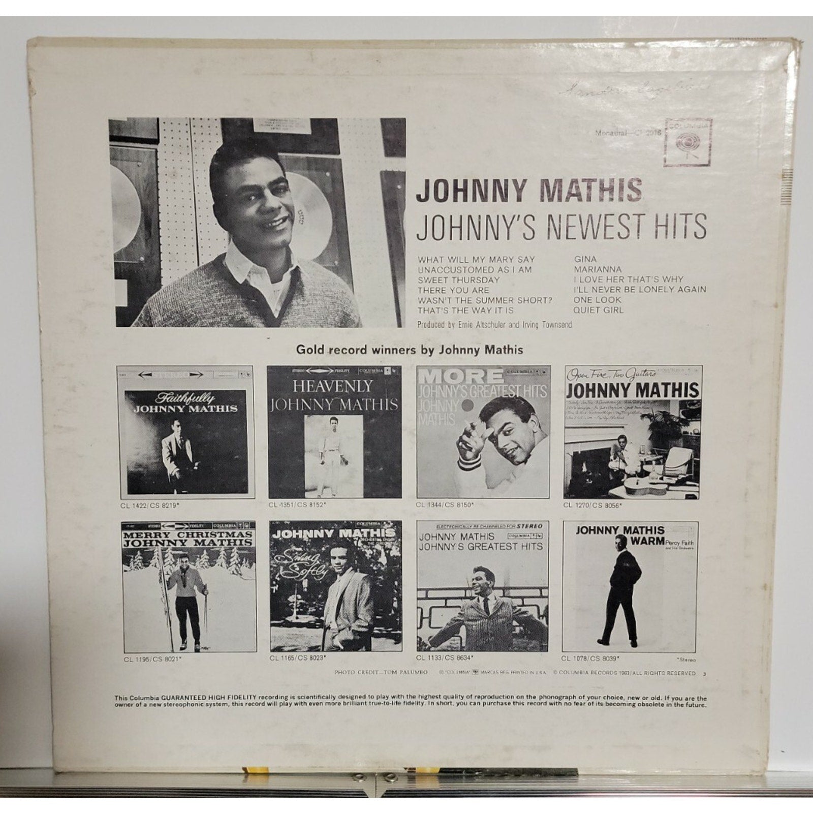 Johnny Mathis ‎– Johnny's Newest Hits (Vinyl)