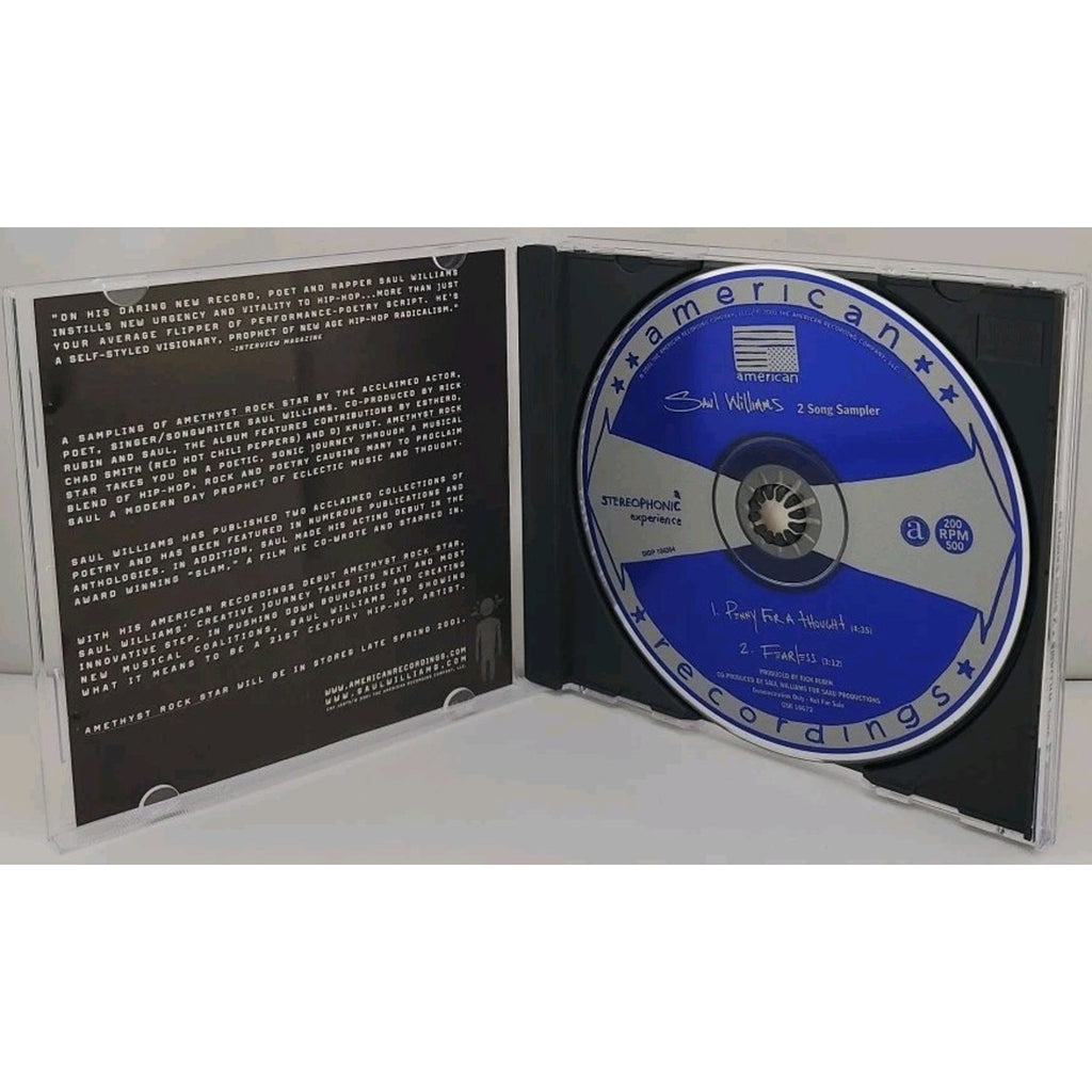Saul Williams - 2 Song Sampler PROMO CD Single