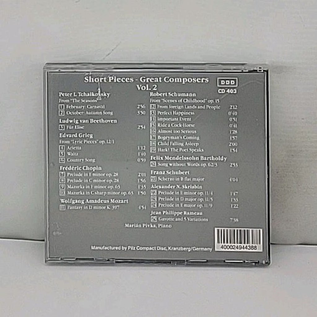 Short Pieces Great Composers Vol 2 Vienna Master Series CD