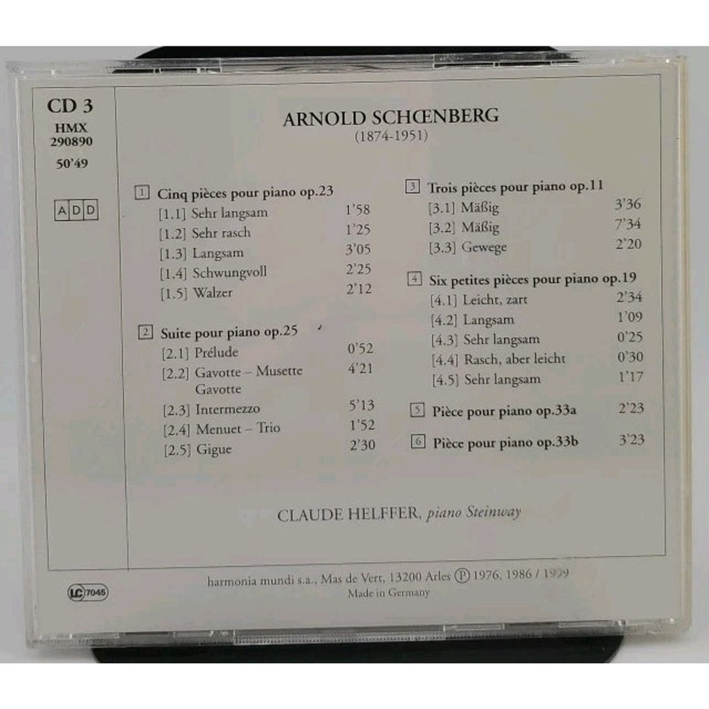 Schoenberg - Integrale De Loeuvre Pour Piano CD