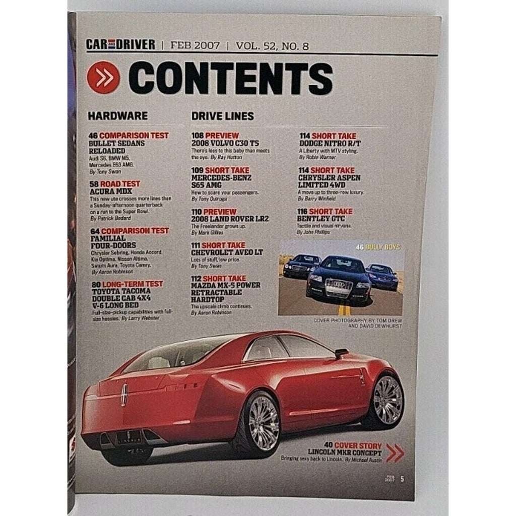 Car And Driver Magazine - February 2007 - Vol. 52 No. 8