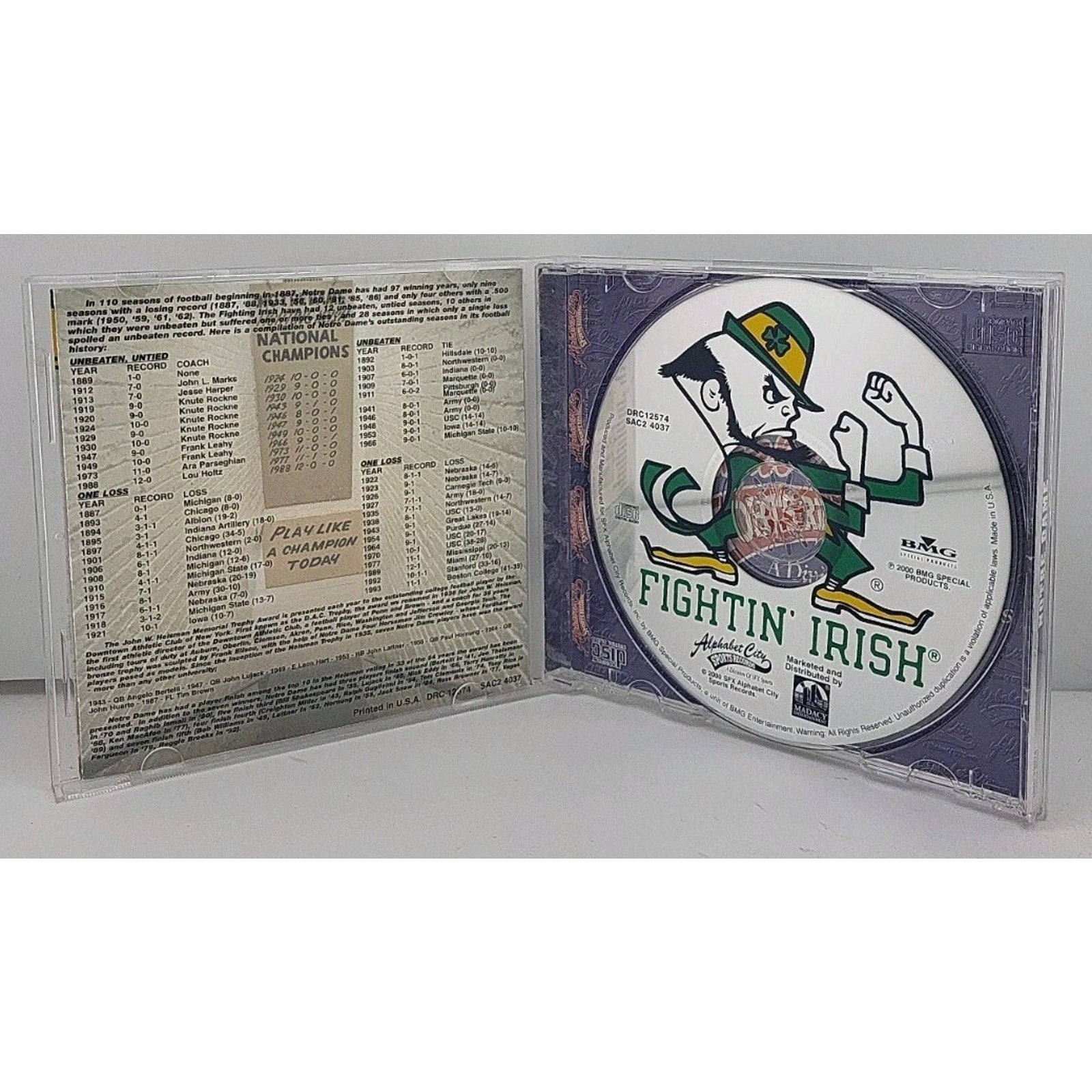 Notre Dame University: Fightin' Irish by Various Artists (CD, Jun-2000, Alphabet