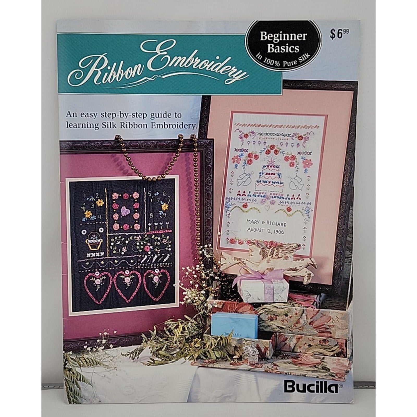 Bucilla Ribbon Embroidery Beginner Basics in 100% Pure Silk Step by Step Booklet