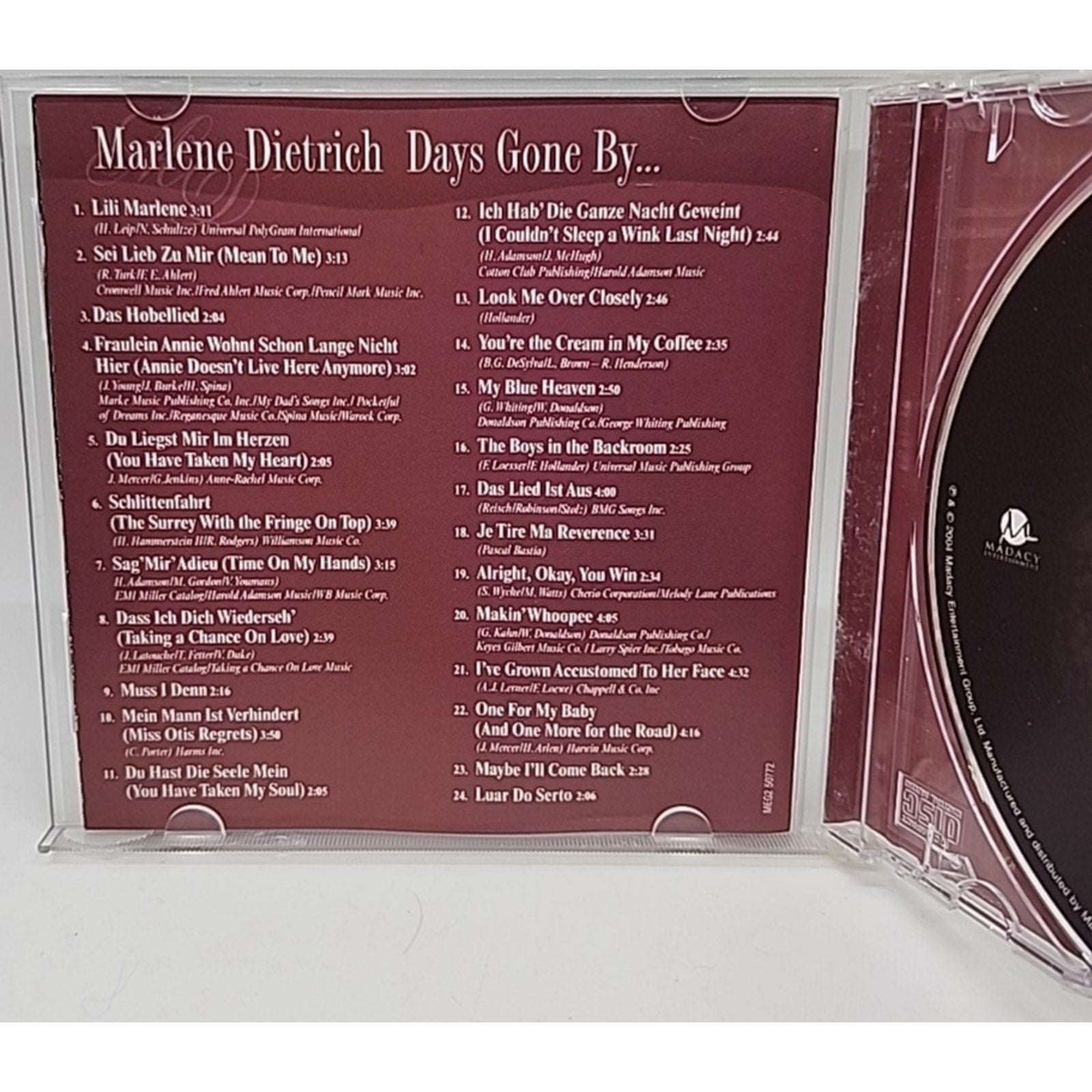 Days Gone by by Marlene Dietrich (CD, 2004)