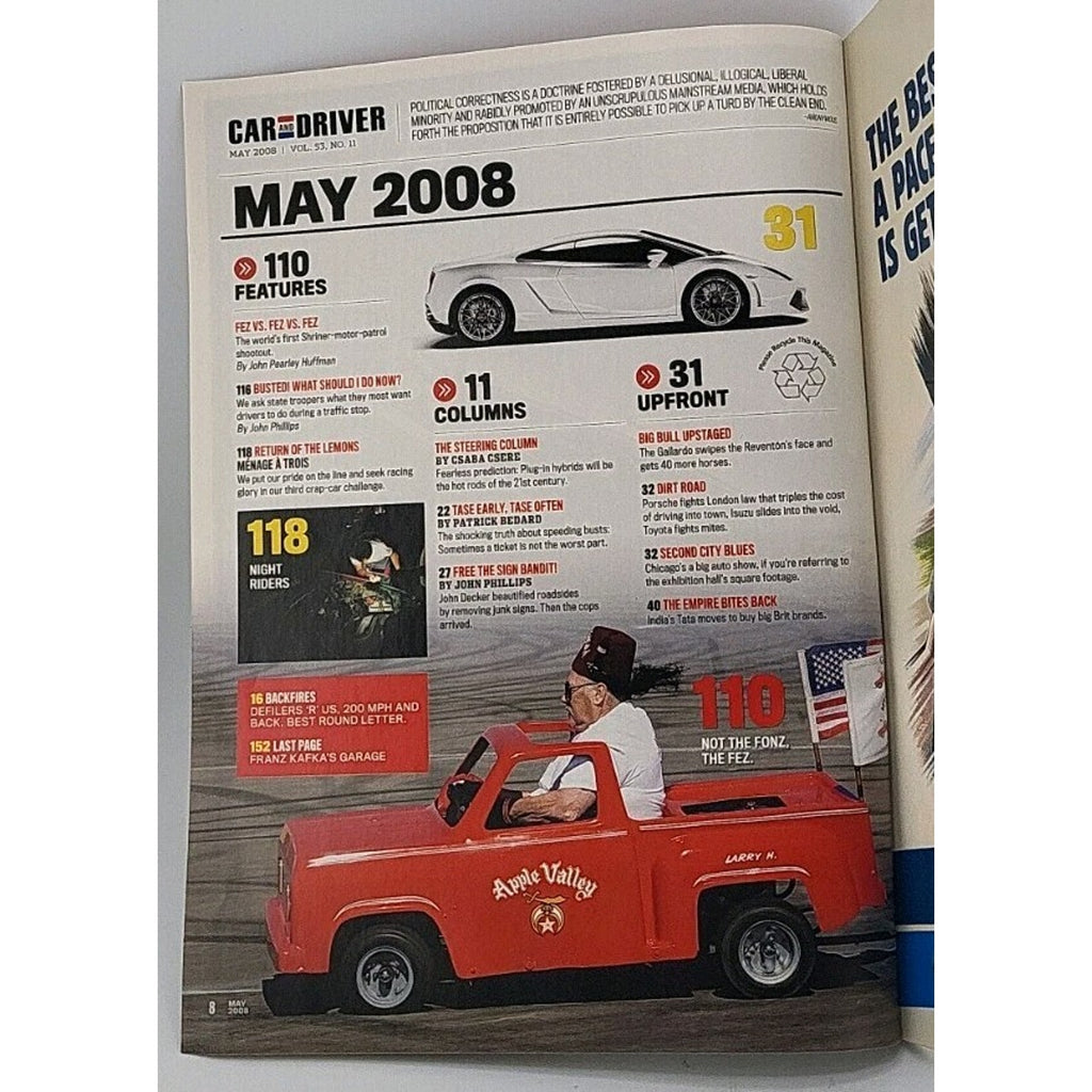 Car And Driver Magazine - May 2008 - Vol. 53 No. 11