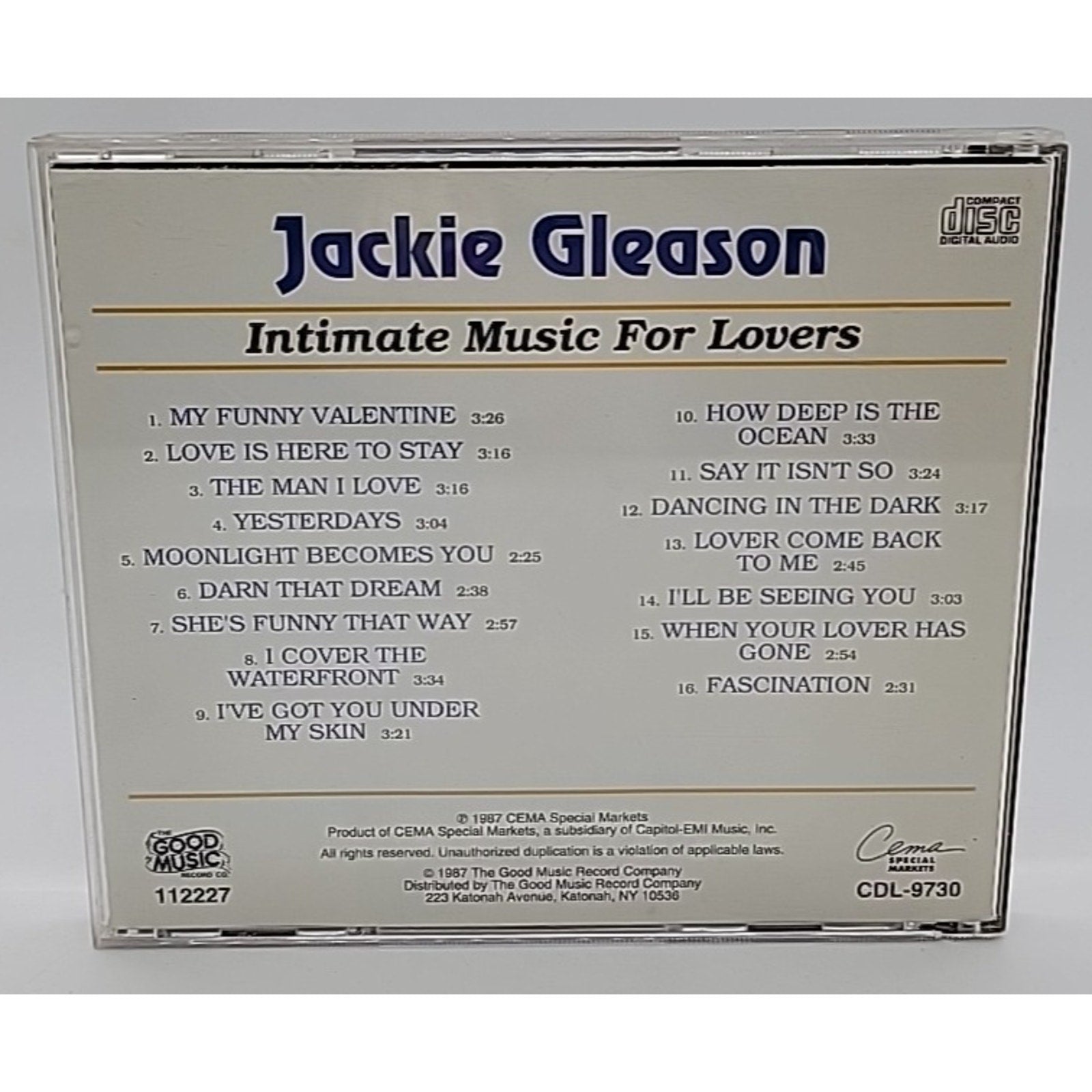 Jackie Gleason - Intimate Music For Lovers CD 1987 CEMA