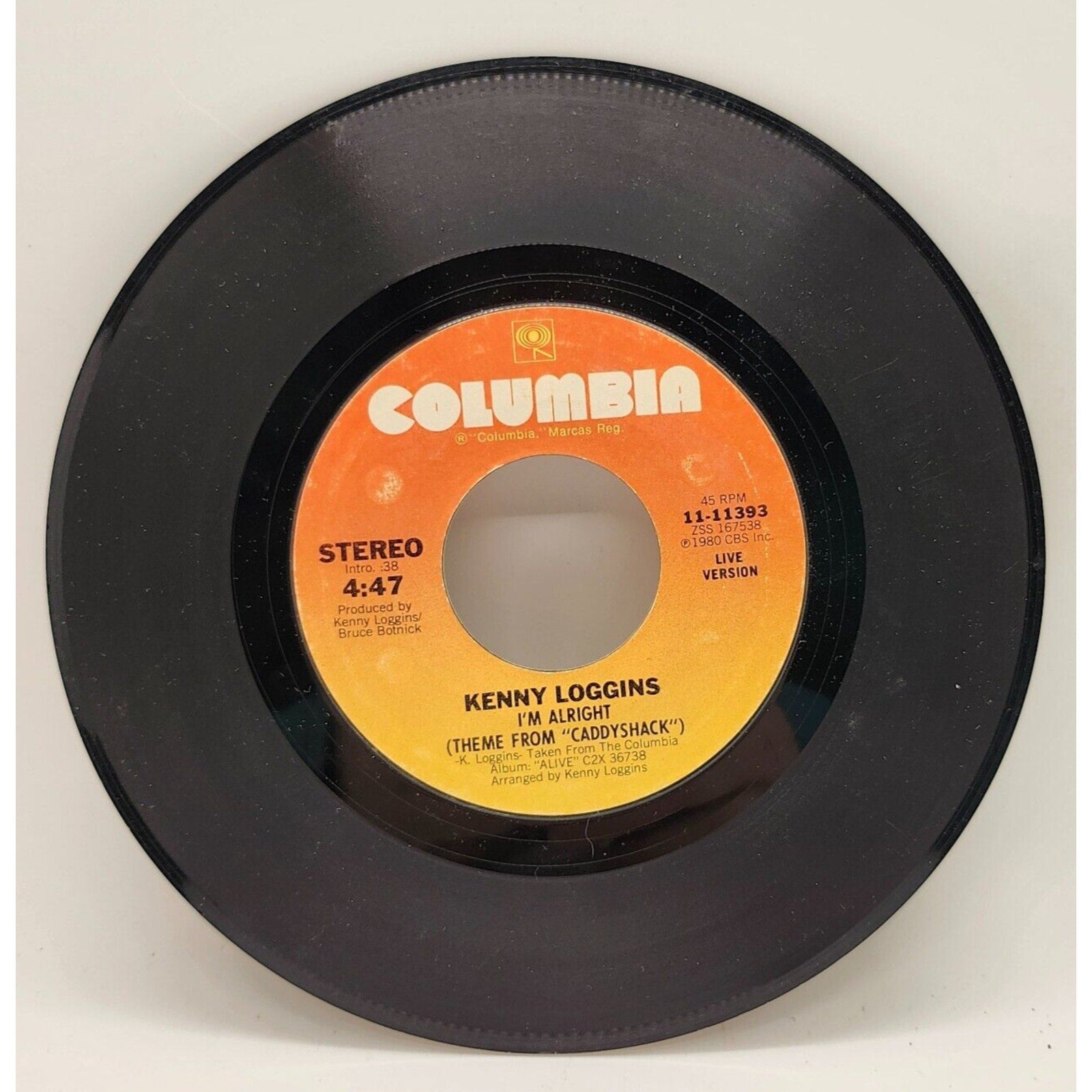 I'm Alright (theme from "Caddyshack") By Kenny Loggins (Record) - 11-11393