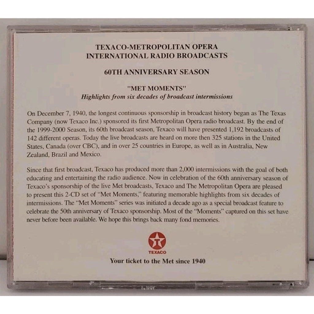 Met Moments-Texaco's 60th Anniversary Season 1940-2000 2 CD Set
