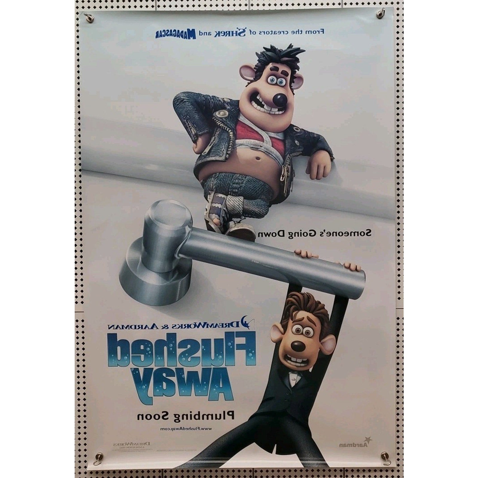 Flushed Away Movie Poster 2 Sided Original Final 27x40 Hugh Jackman Kate Winslet