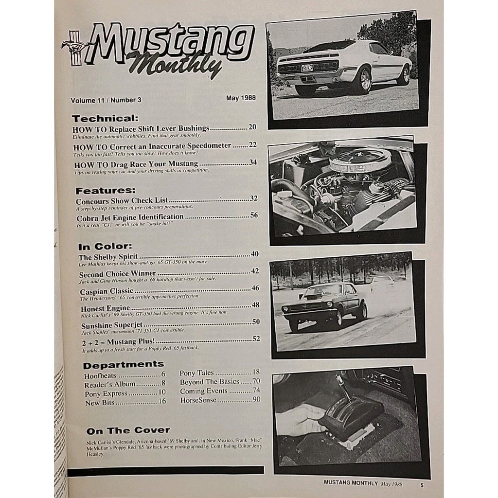Mustang Monthly Magazine May 1988 Volume 11 Number 3