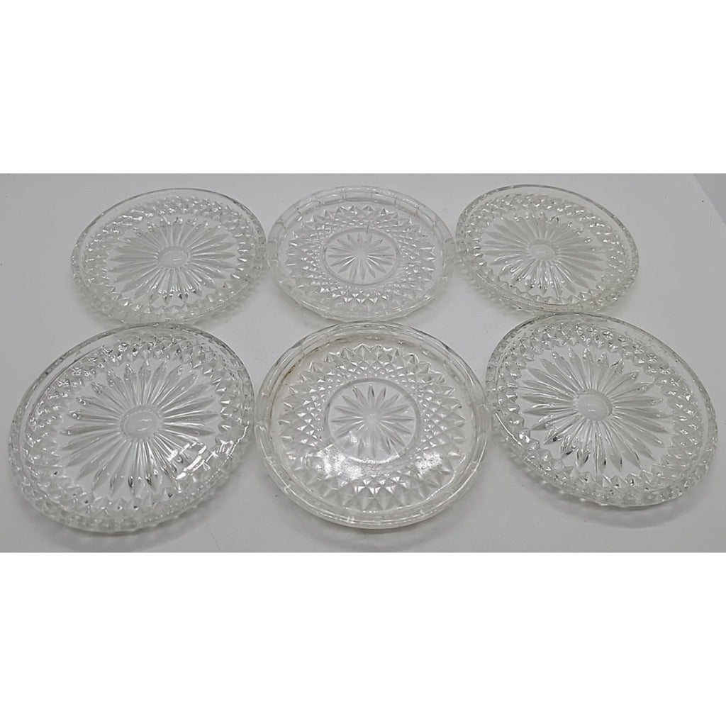 Princess House Crystal Highlights #876 Set Of 6 Coasters w/ Holder