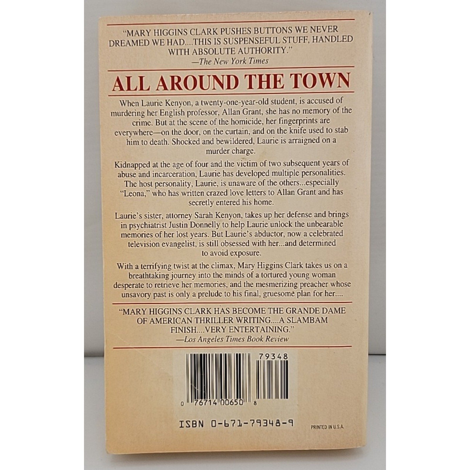 All Around the Town by Mary Higgins Clark (1993, Mass Market)