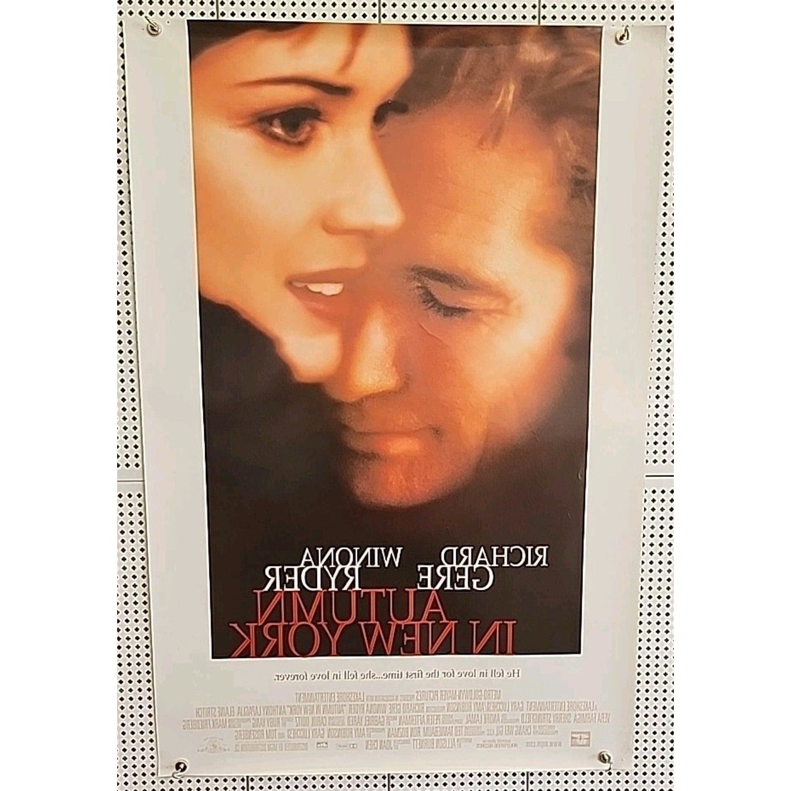 2000 Autumn In New York Original One Sheet Rolled Movie Poster 27X40