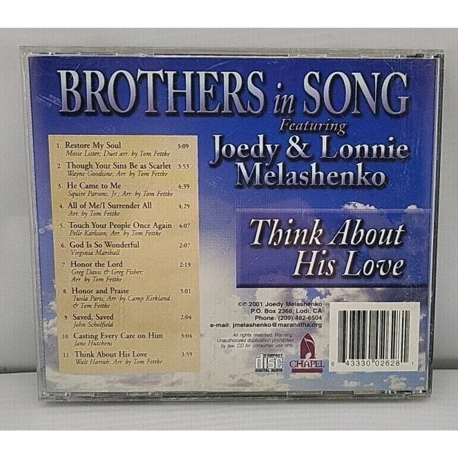 Brothers In Song featuring Joedy & Lonni : Think About His Love CD
