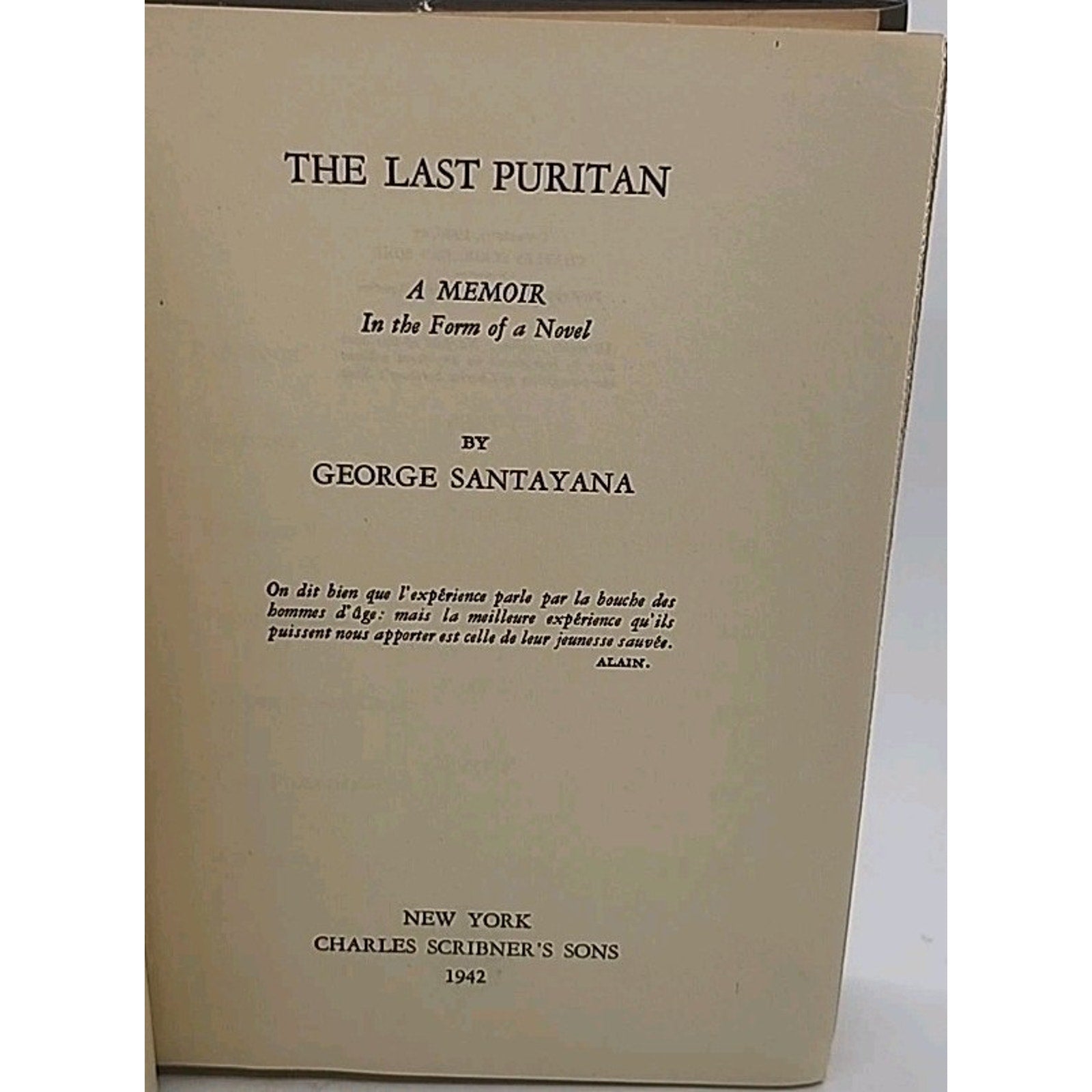 The Last Puritan by George Santayana (Hardcover)