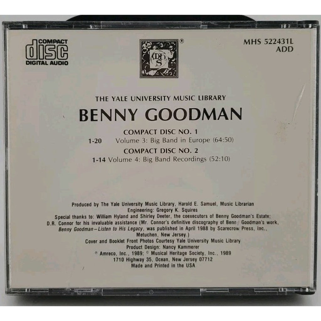 Yale Archives Volumes 3 & 4 By Benny Goodman (CD)