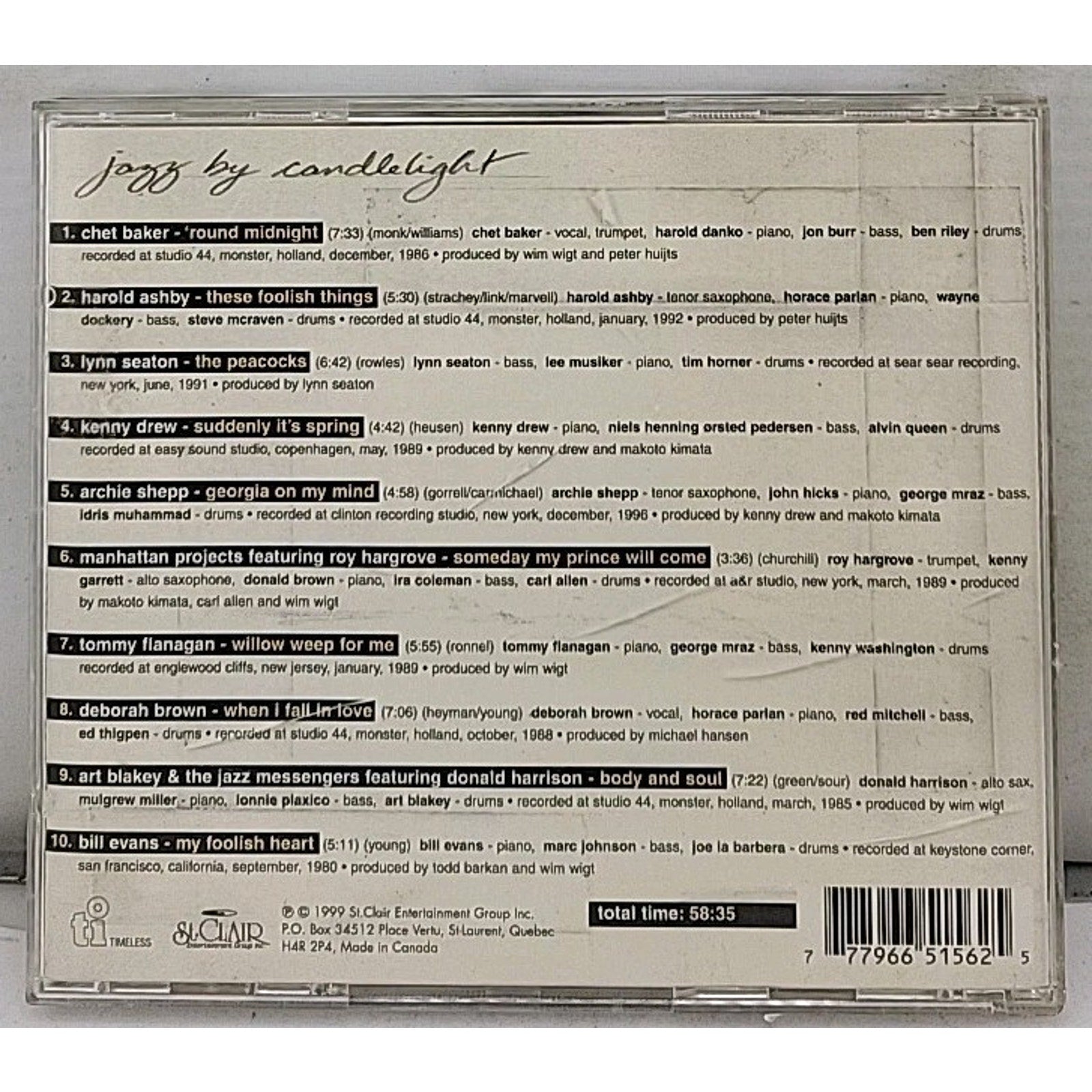 Jazz by Candlelight by Various (CD, 1999)