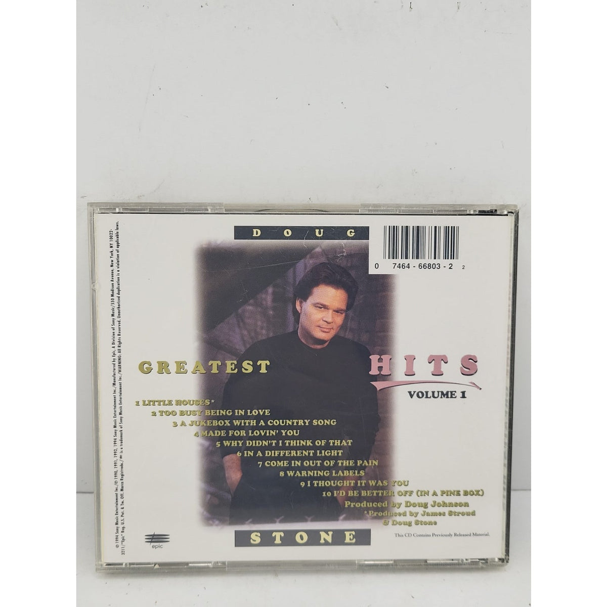 Greatest Hits, Vol. 1 by Doug Stone (CD, Nov-1994, Epic)