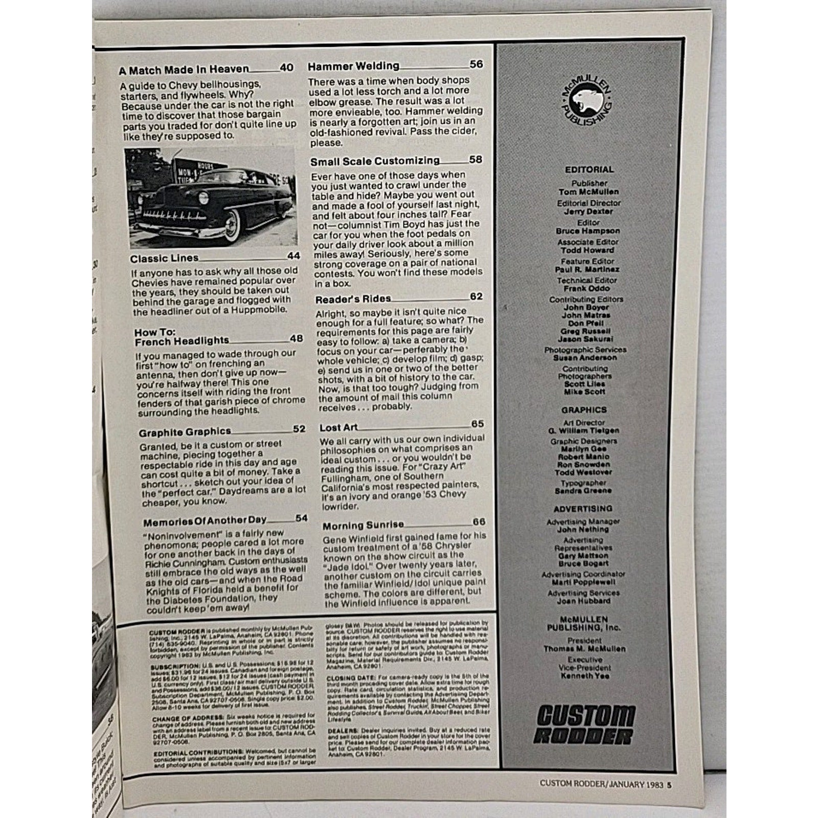 Custom Rodder Magazine - January 1983 - Volume 5 No. 1