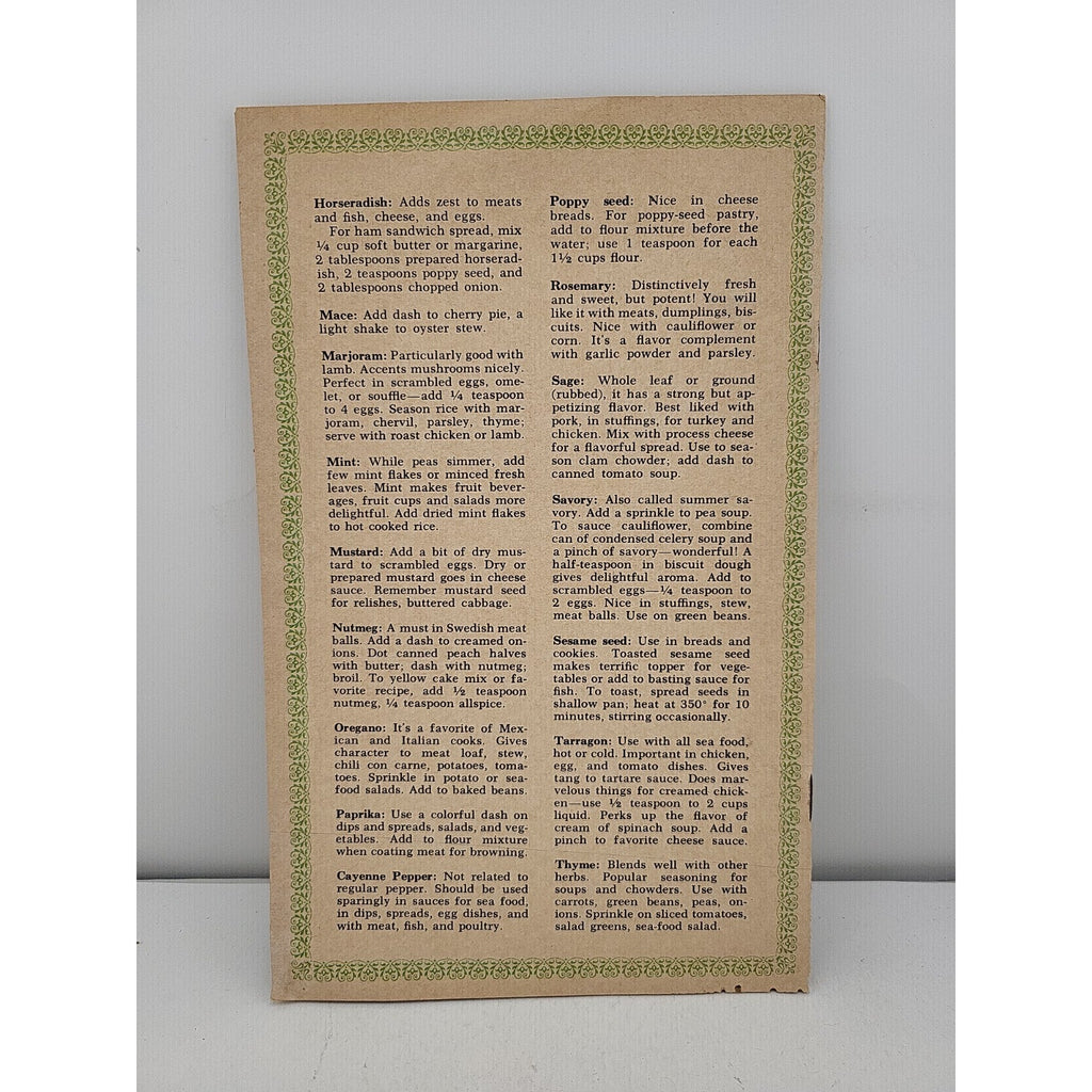 Cook Booklet Better Homes And Gardens Cooking With Herbs And Spices 1967