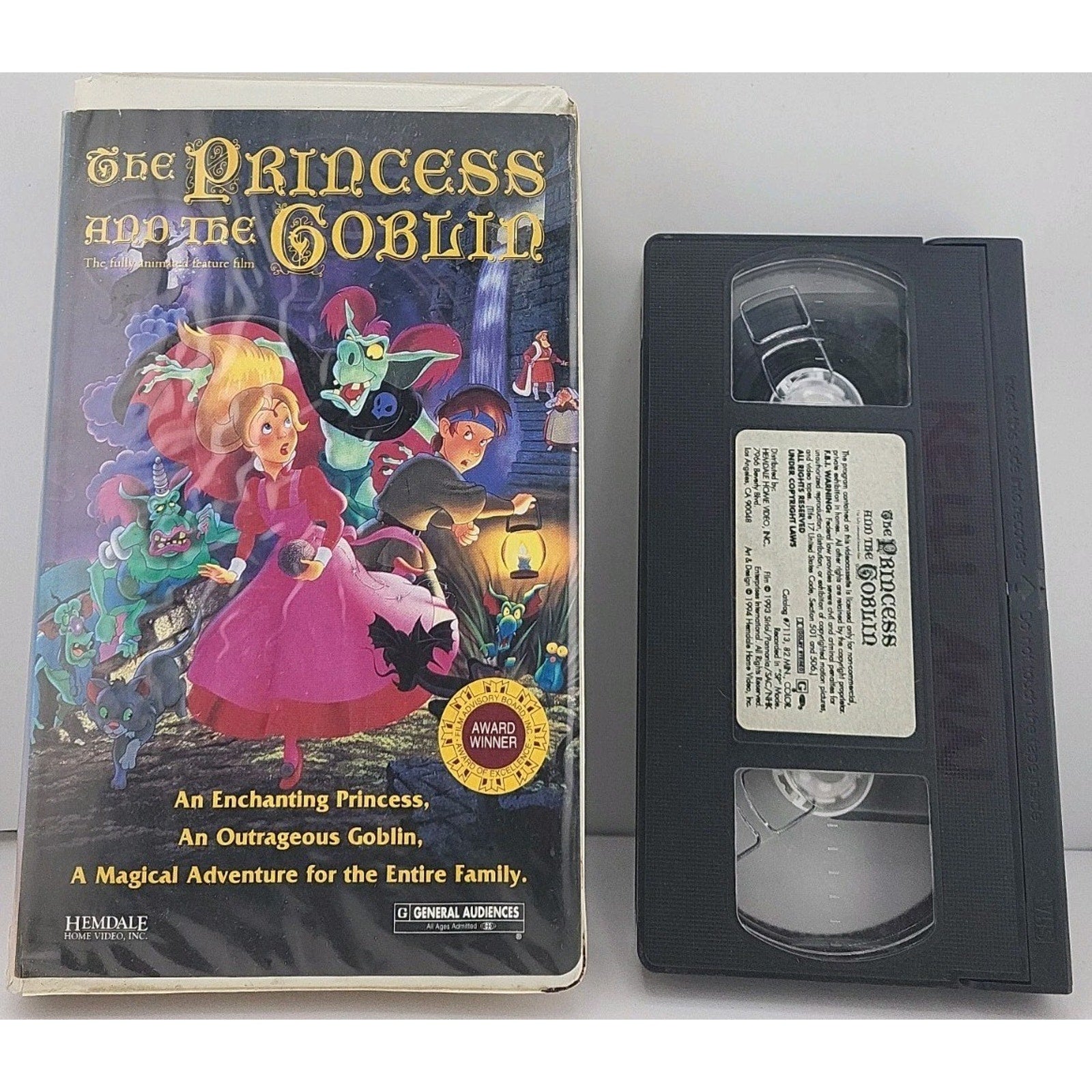 The Princess and the Goblin Animated Clamshell VHS Video Tape 1994 Movie