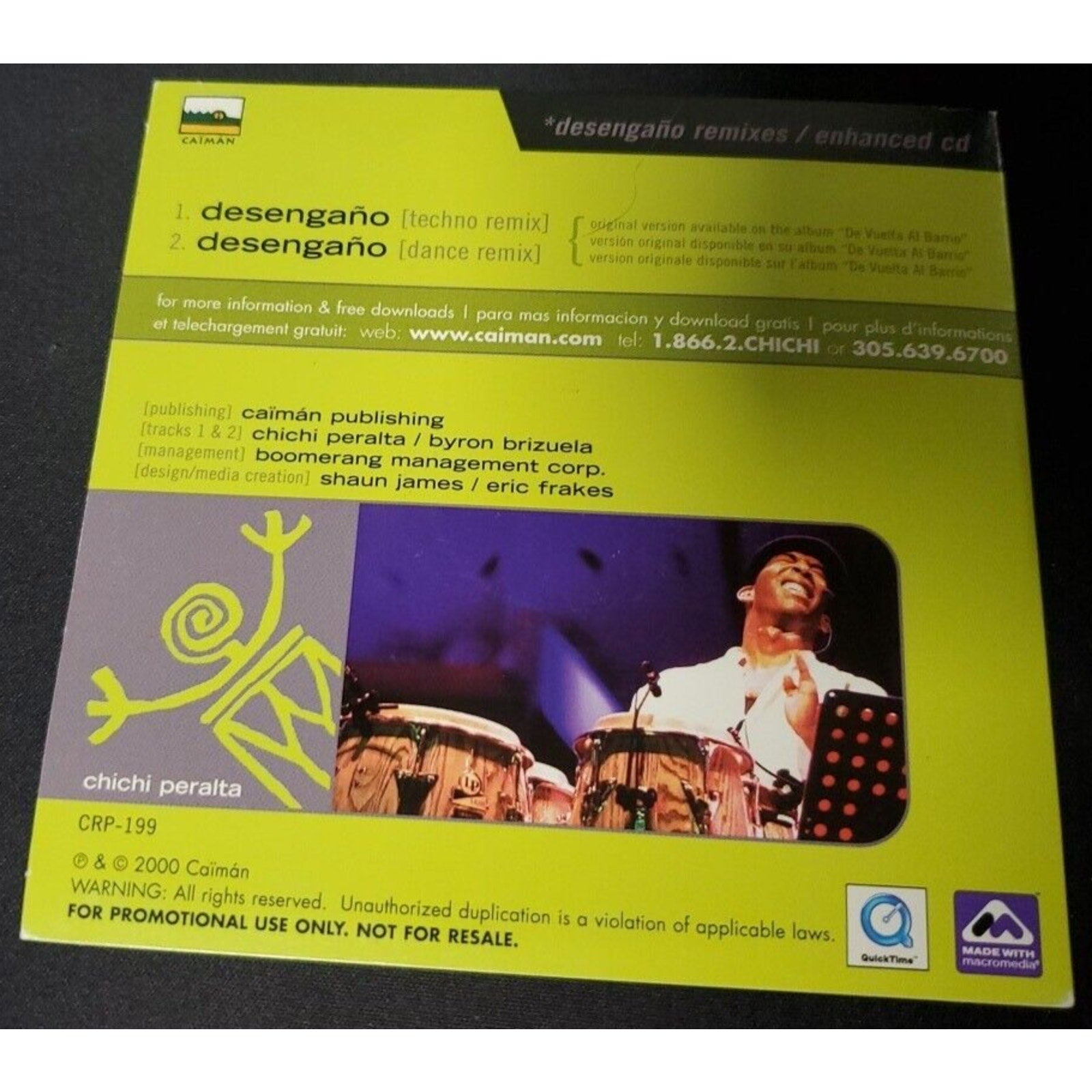 Chichi Peralta - Desengano (CD, Single, Promo) 2000