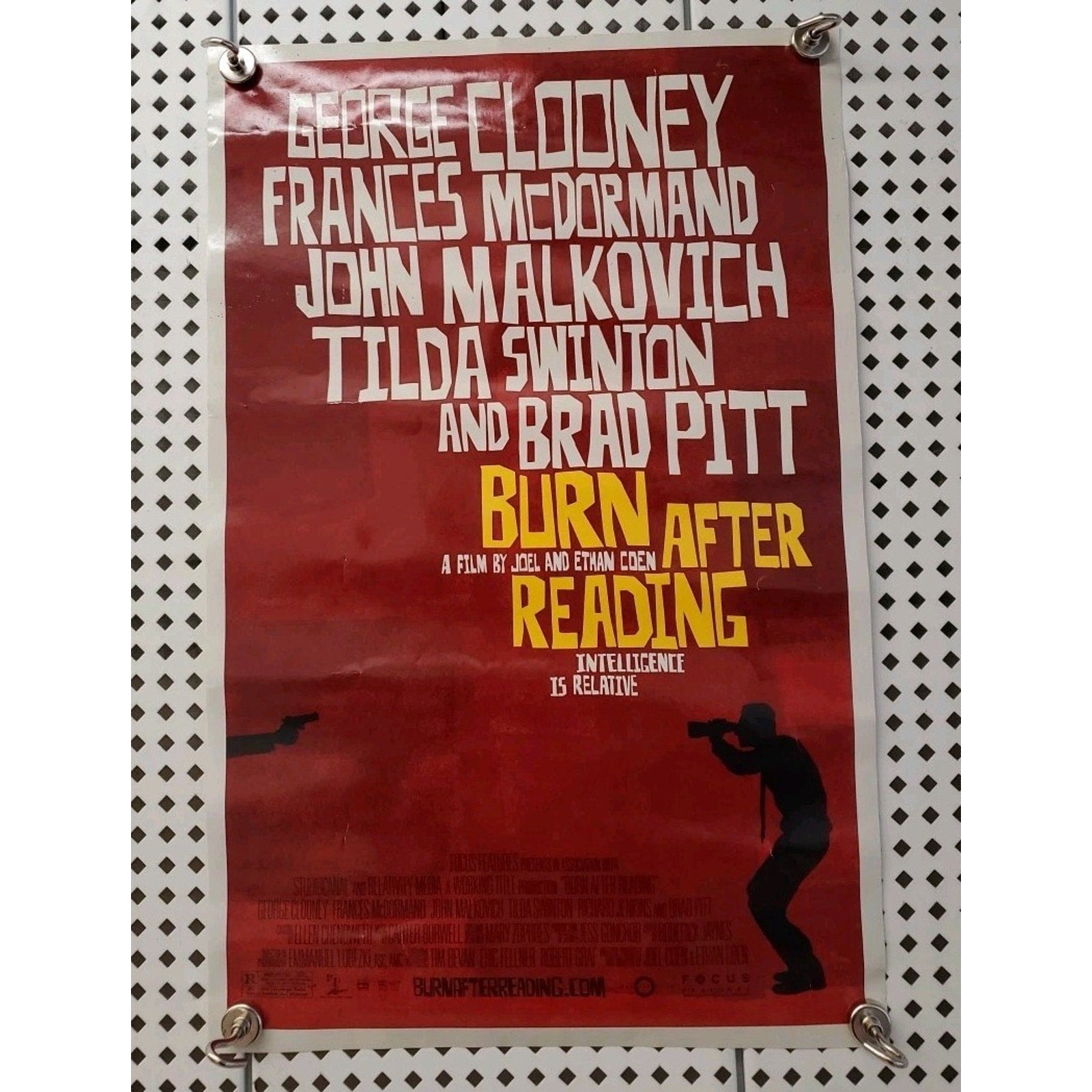 Burn After Reading Promo Movie Poster 11 x17 Brad Pitt George Clooney