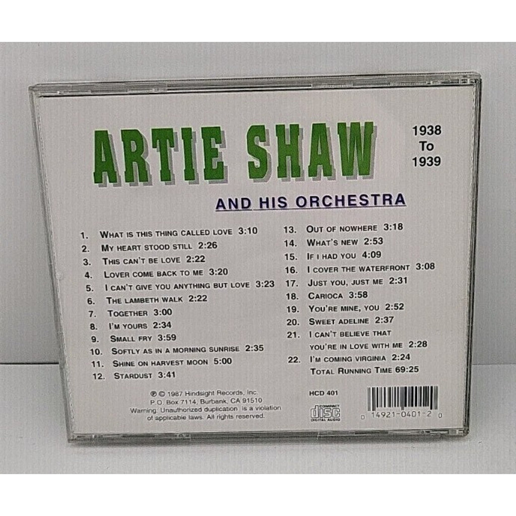 Plays 22 Original Big Band Recordings by Shaw, Artie (CD, 1993)
