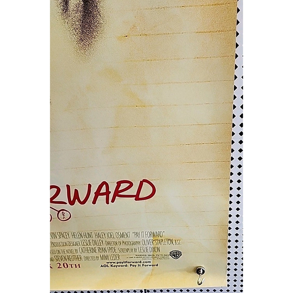 Pay It Forward - Double Sided Original Movie Poster 27” X 40” Kevin Spacey