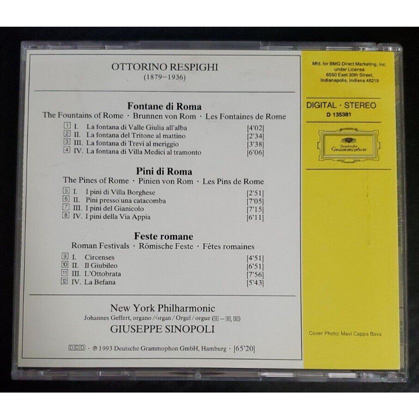 Respighi - Pini Di/Fontane Di Roma - CD - D135381 - Deutsche Grammophon