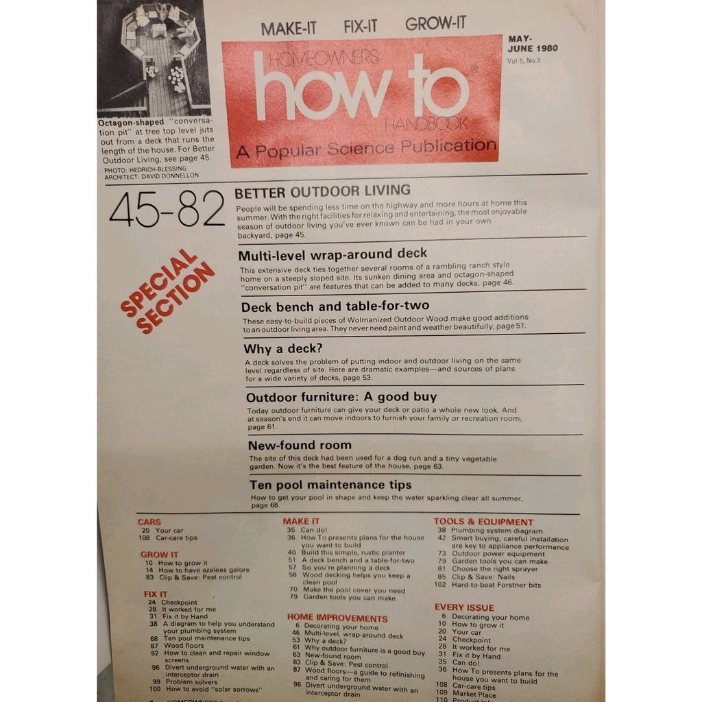 Homeowners How To May June 1980 Special Better Outdoor Living