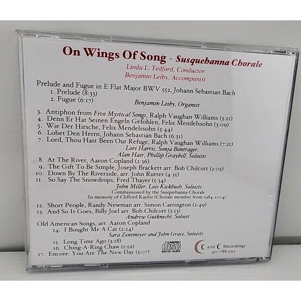 On Wings Of Song Susquehanna Chorale - Linda Tedford CD