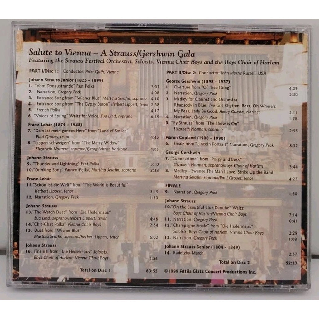 Strauss Gershwin Gala CD Classical Salute to Vienna 30 Song 2 Disc Live Album