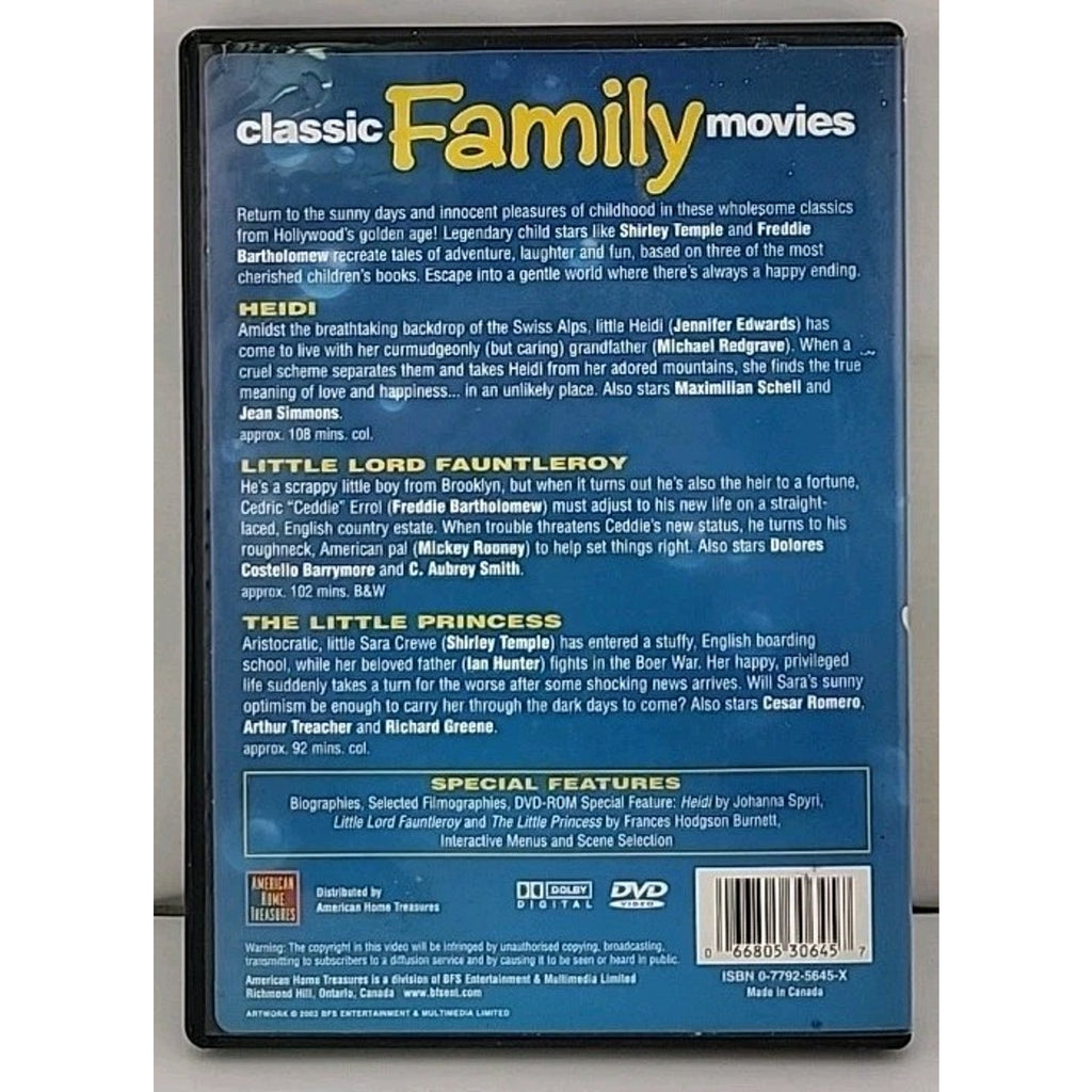 Classic Family Movies Heidi - Little Lord Fauntleroy The Little Princess - (DVD)