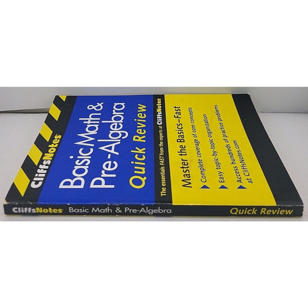 CliffsNotes Basic Math and Pre-Algebra Quick Review by Jerry Bobrow (2011, Trade
