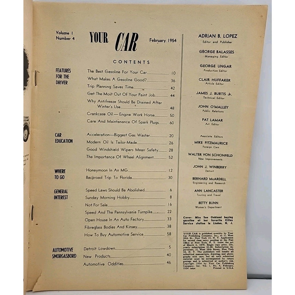 Your Car Magazine February 1954 Volume 1 Number 4