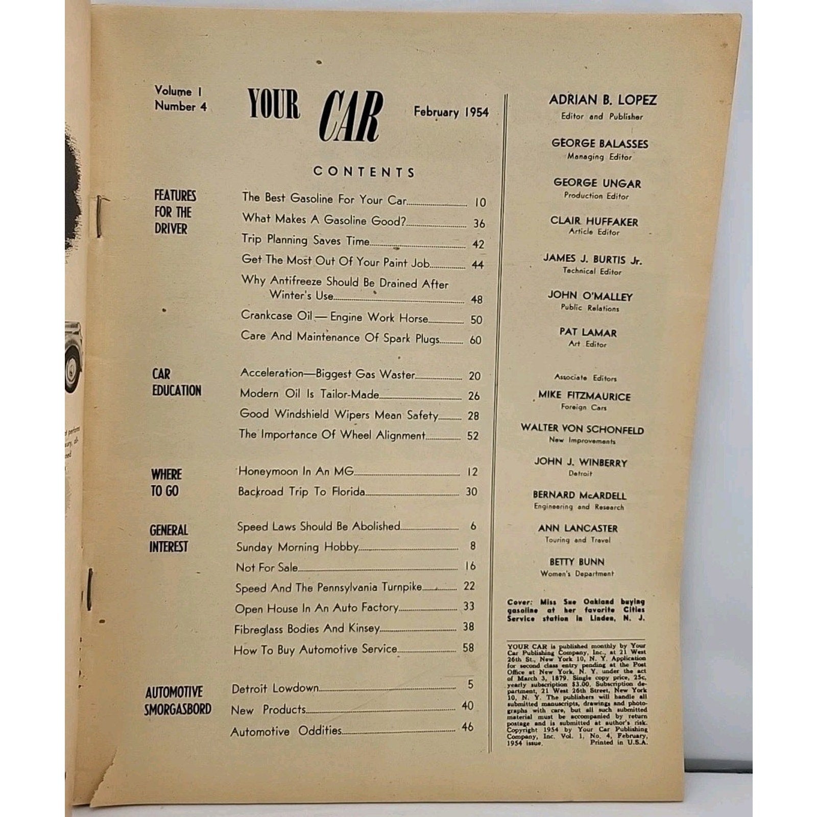 Your Car Magazine February 1954 Volume 1 Number 4