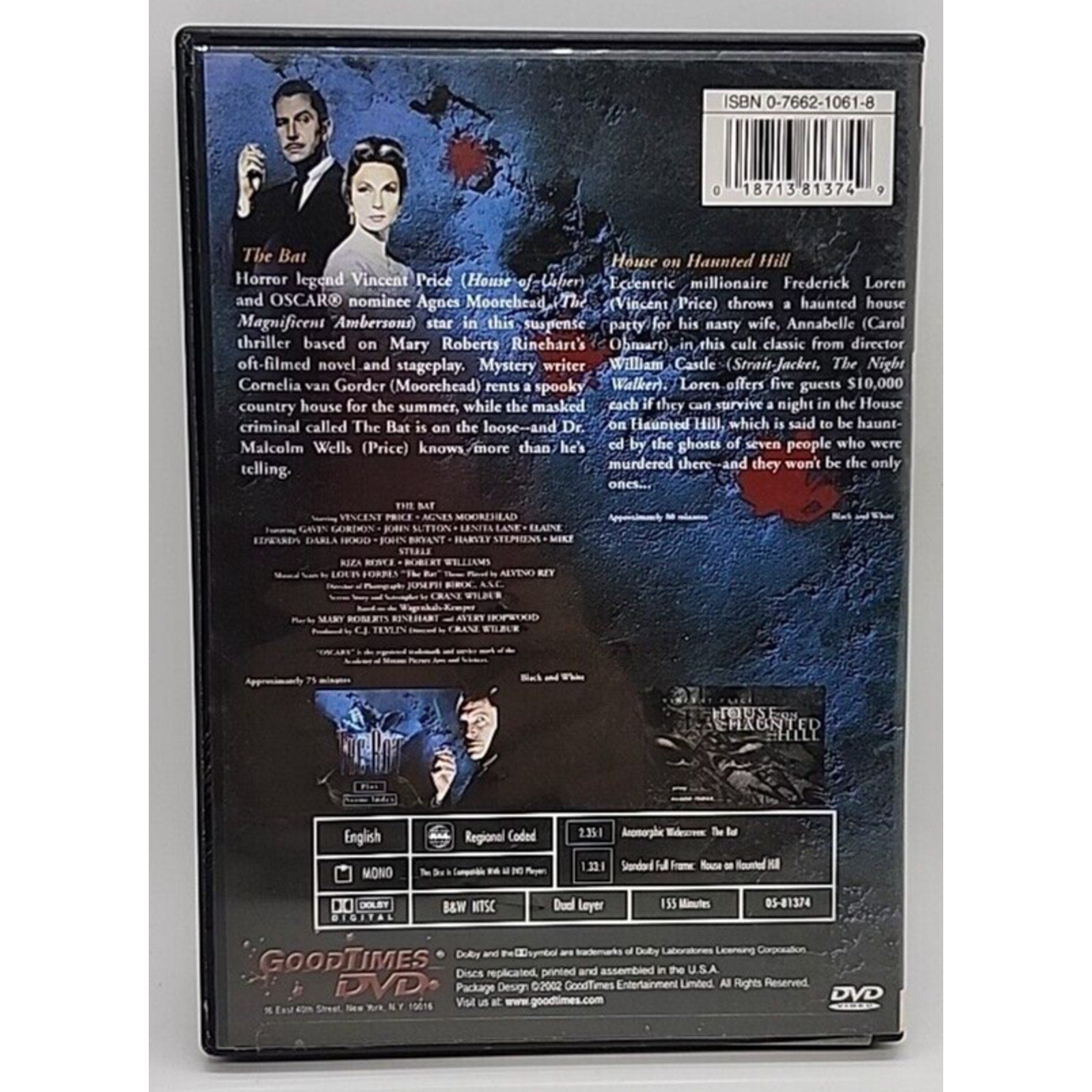 House on Haunted Hill/Bat (DVD)