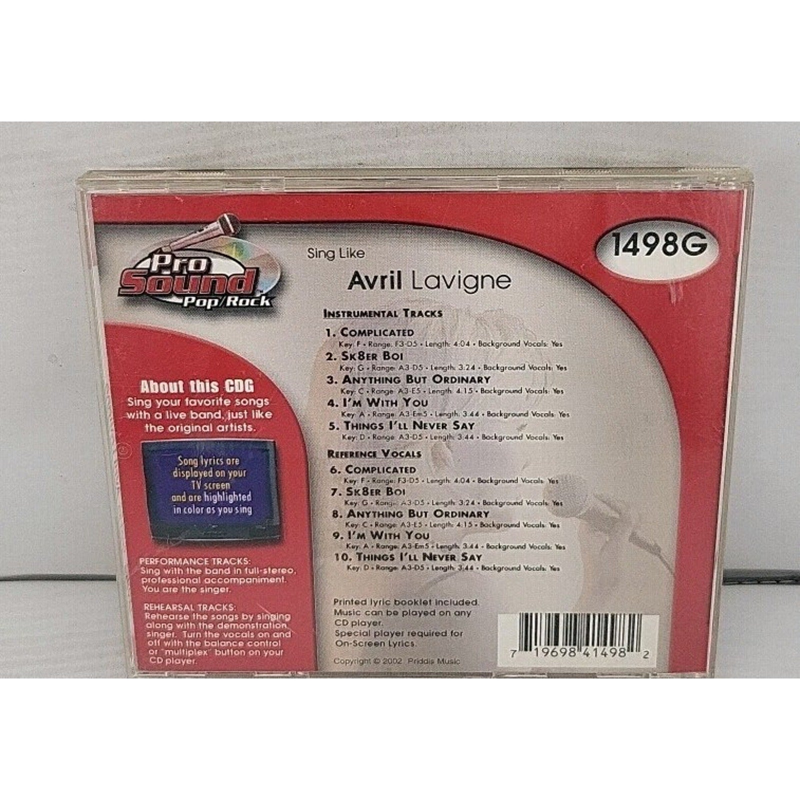 PRO Sound POP/Rock Sing Avril Lavigne CDG Karaoke